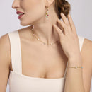 Bracciale in argento dorato con glass multicolor e perle coltivate