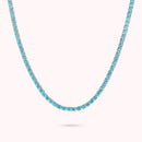 Collana Tennis con Cubic Zirconia Tonde placcata Rodio