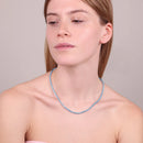 Collana Tennis con Cubic Zirconia Tonde placcata Rodio